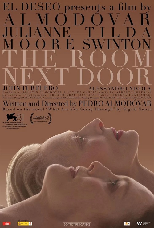 "The Room Next Door" film affiche provisoire réalisé par Pedro Almodovar